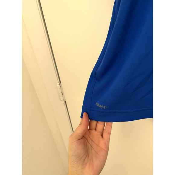 Nike Team Fit Dry Blue Short Sleeve Button Up Gator Activewear Golf Polo Mens XL - Picture 4 of 5